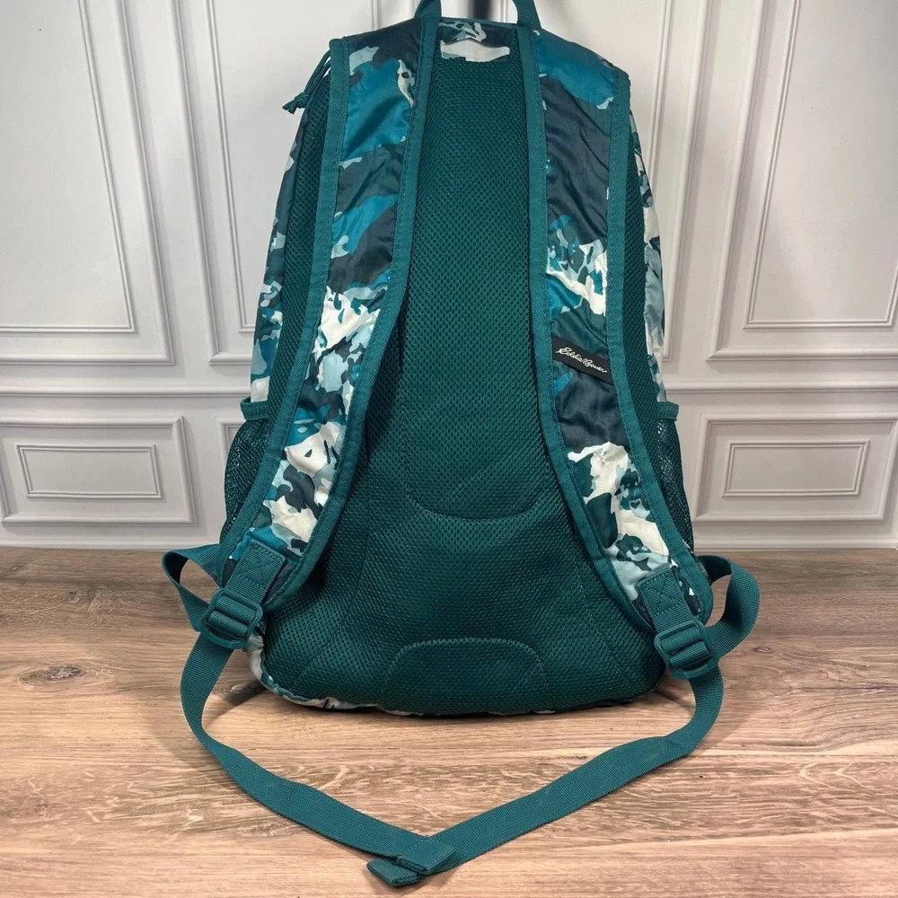 Eddie Bauer Stowaway 30L Backpack Teal Blue Camo Packable Lightweight